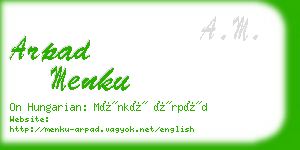 arpad menku business card